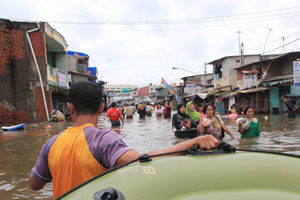 Flooding in Indonesia.