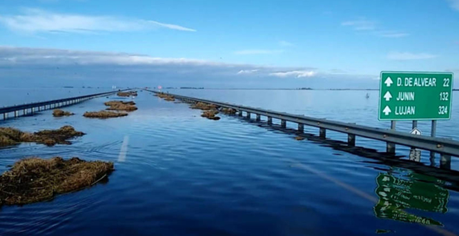 A flooded highway