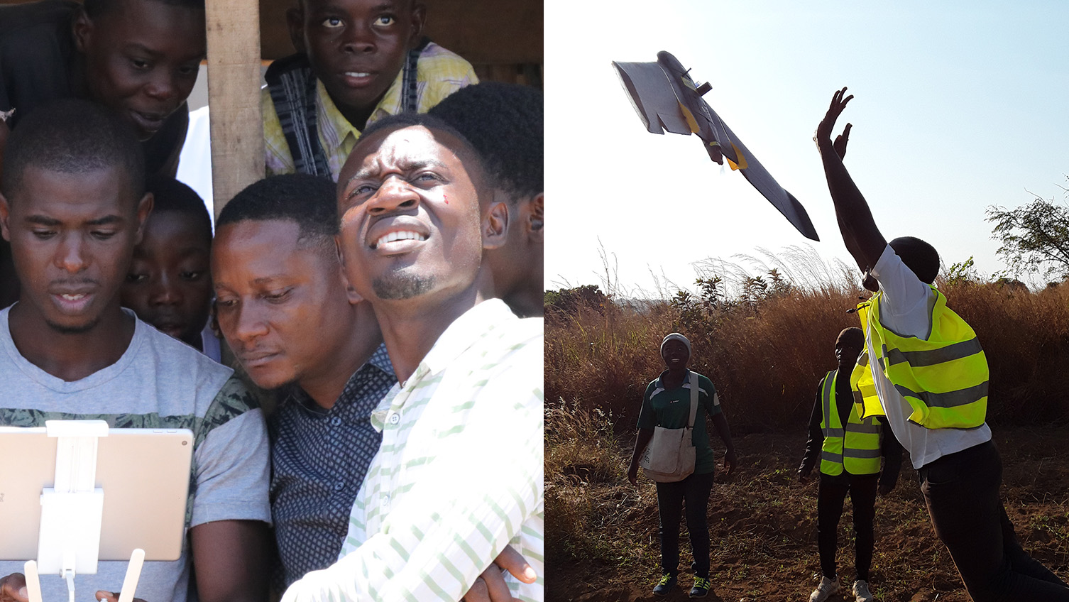 La technologie des drones n’est pas seulement une source d’imagerie haute résolution pour les villes ; les lancements sur le terrain constituent un événement d’apprentissage communautaire important pour les jeunes.