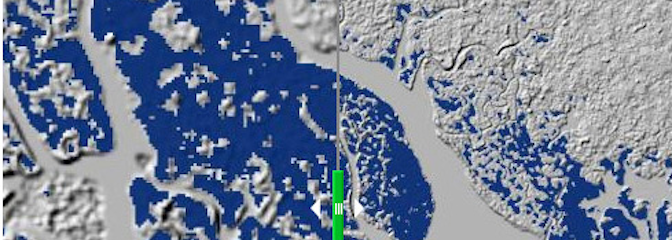 These maps of the Niger Delta show the increased detail through higher-resolution datasets newly released by the U.S. Geological Survey. Credit: USGS