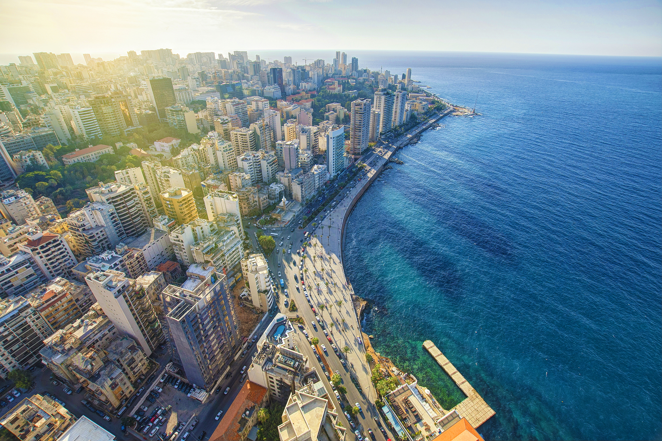 aerial view of beirut