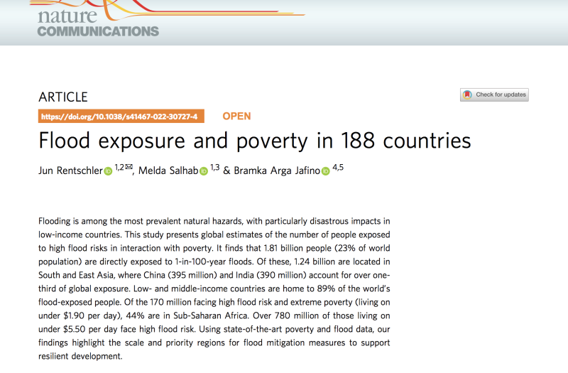 Flood exposure and poverty in 188 countries