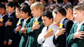 Schoolchildren in the Kyrgyz Republic