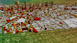 Map of expected damage in downtown Mexico City due to an a Mw 8.0 earthquake. Image from ERN.