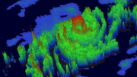 Heat map visualization of a storm pattern