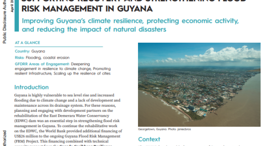 Supporting Recovery and Strengthening Flood Risk Management In Guyana 