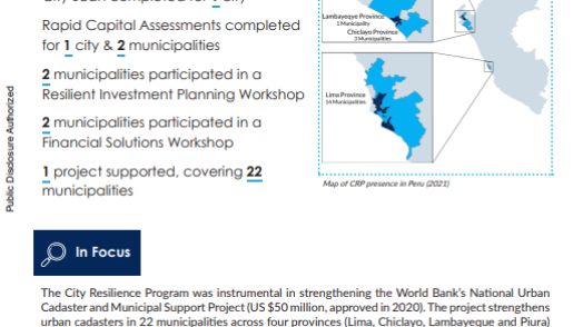 City Resilience Program : Peru - Country Fact Sheet 2021