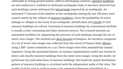 Automatic Detection of Unreinforced Masonry Buildings from Street View Images