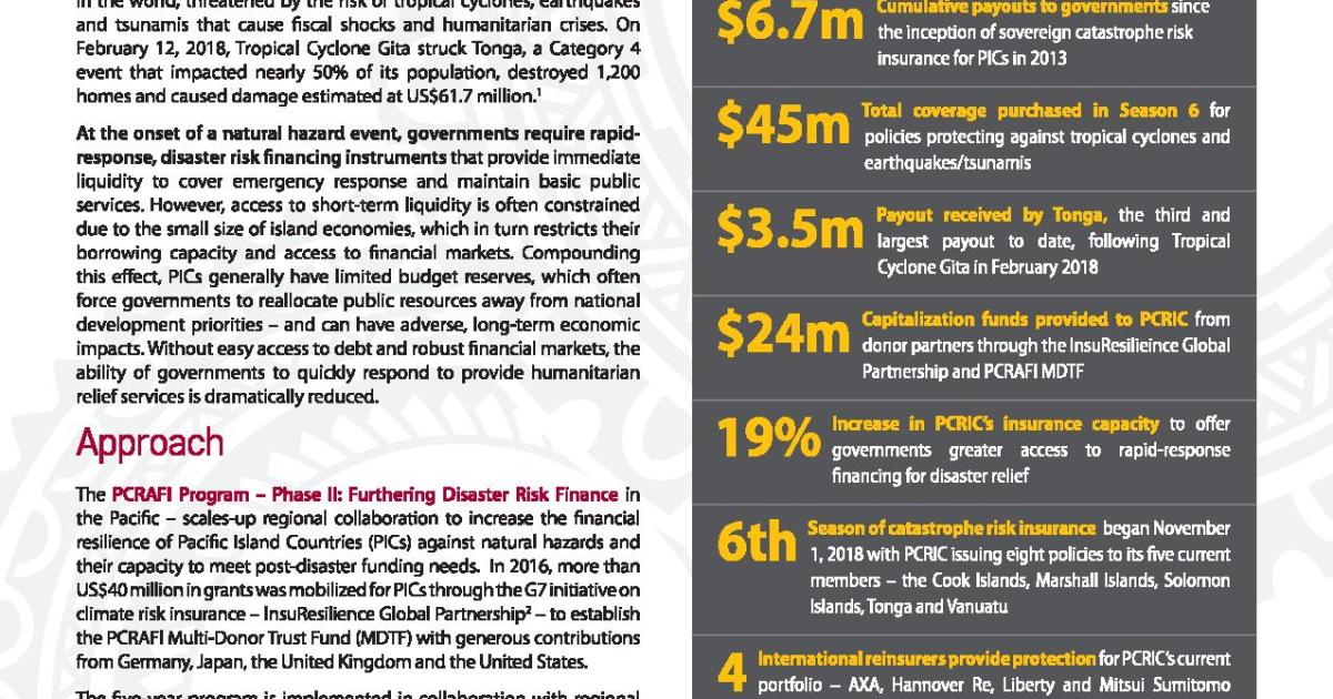 Furthering Disaster Risk Finance in the Pacific | GFDRR | GFDRR
