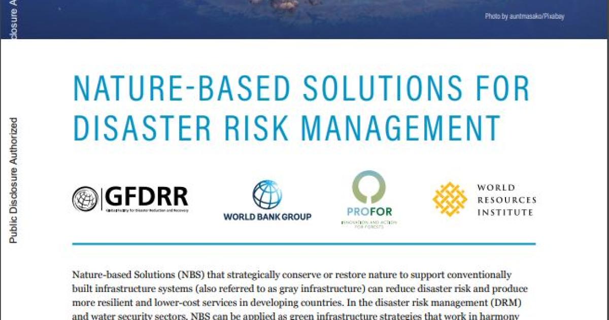 Nature-Based Solutions for Disaster Risk Management (Booklet) | GFDRR ...