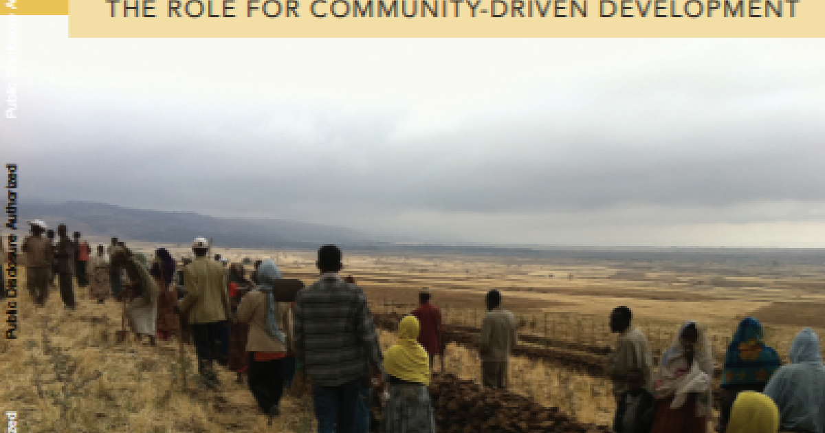 Community Development Response Climate and disaster resilience: the role for Community-Driven ...