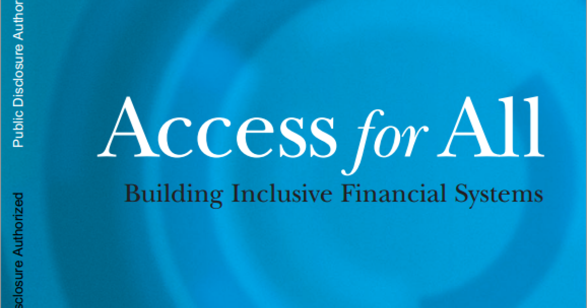 Access for All: Building Inclusive Financial Systems | GFDRR | GFDRR