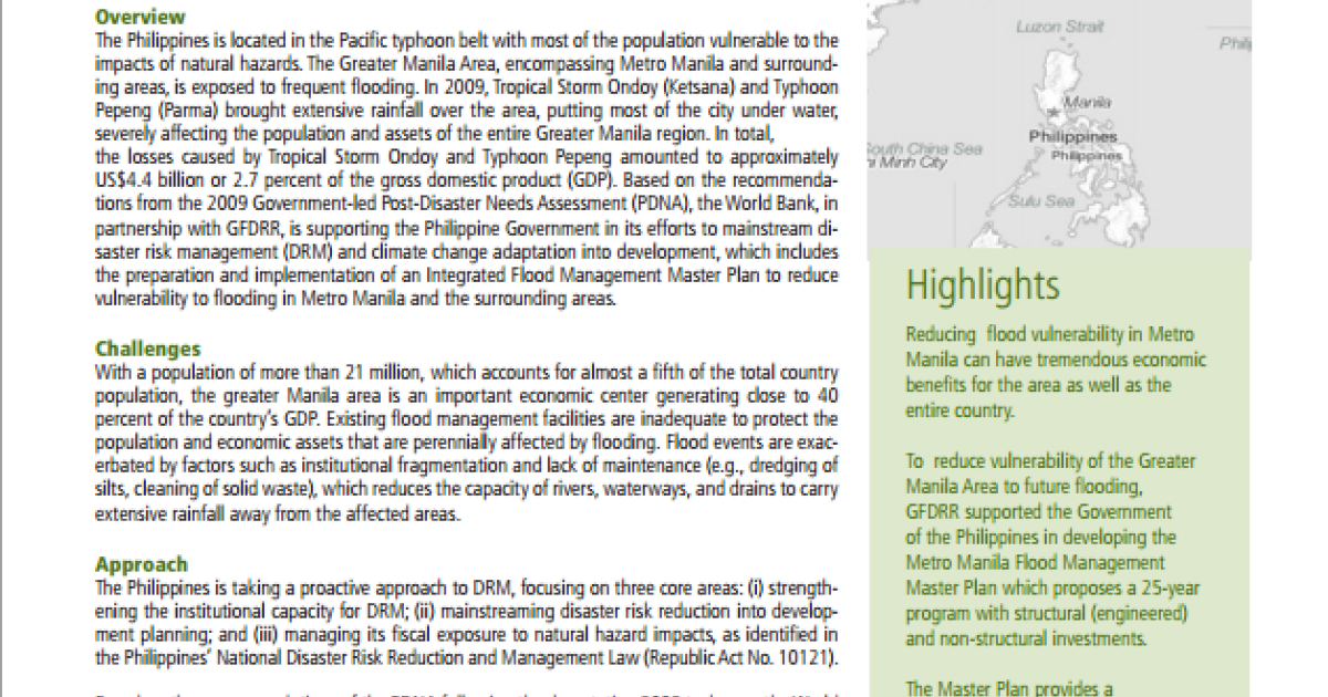 Towards Integrated Flood Risk Management in the Philippines | GFDRR | GFDRR