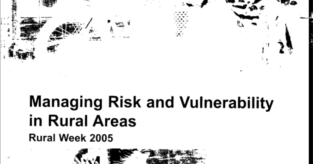 Managing Risk and Vulnerability in Rural Areas | GFDRR | GFDRR