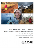 This is the cover for the report resilience to climate change