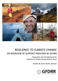 This is the cover for the report resilience to climate change