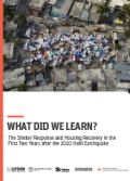 Cover of the report, "haiti: what did we learn?"